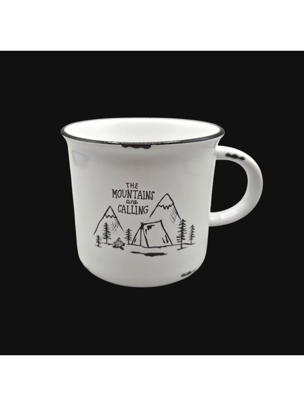 Natural Life The Mountains Are Calling Ceramic Camping Mug 12oz Graniteware